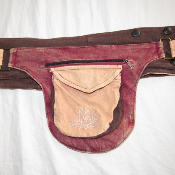 Made in Nepal Tie Dye Adjustable Hippie Boho Belt Bag Waist Fanny Pack - Picture 2 of 4